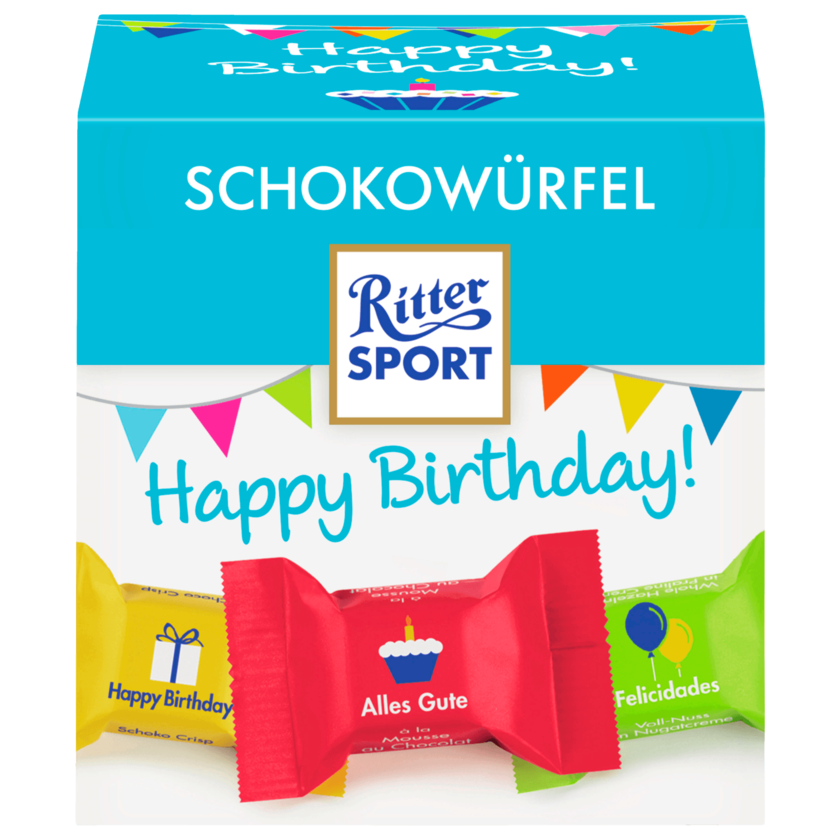Ritter Sport Schokowürfel Happy Birthday 176g